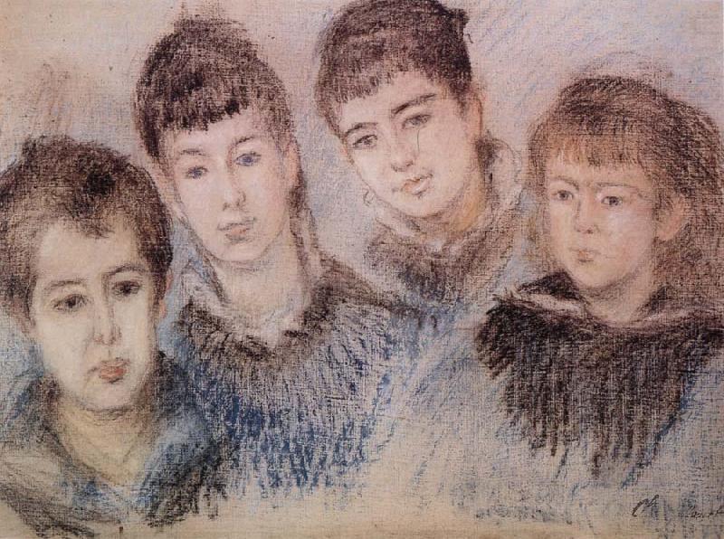 Claude Monet The Four Hoschede Childern Jacques,Suzanne,Blanche and Germaine china oil painting image